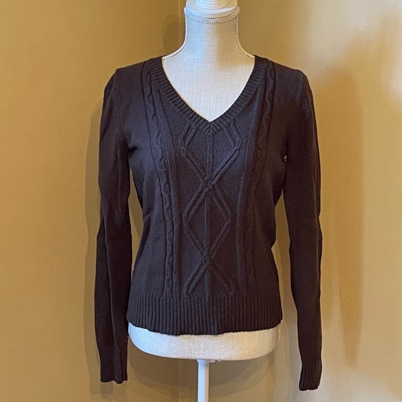 Old Navy Cabled Crew Sweater - Chocolate - Picture 1 of 3